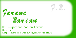 ferenc marian business card