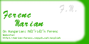 ferenc marian business card